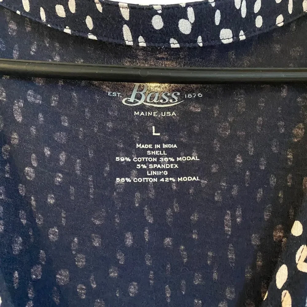 Bass 3/4 sleeve Faux Wrap Dress Size L
